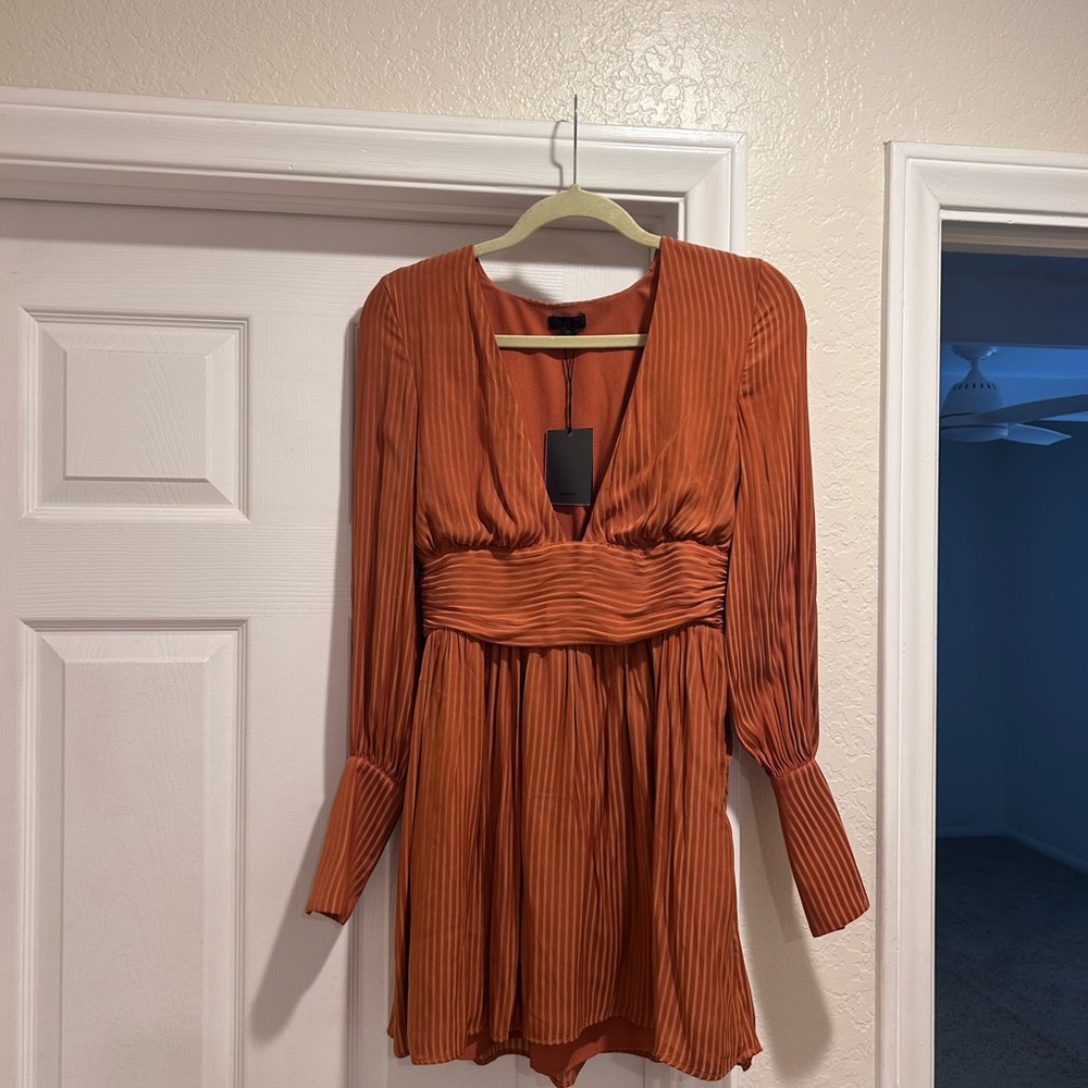 NBD Rust Long Sleeve Dress